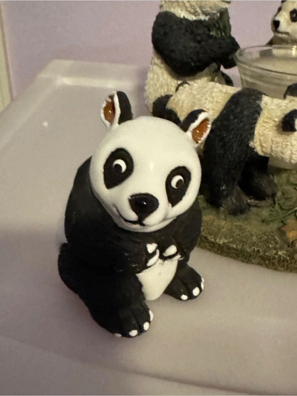 Panda Family Candle Holder & extra Panda